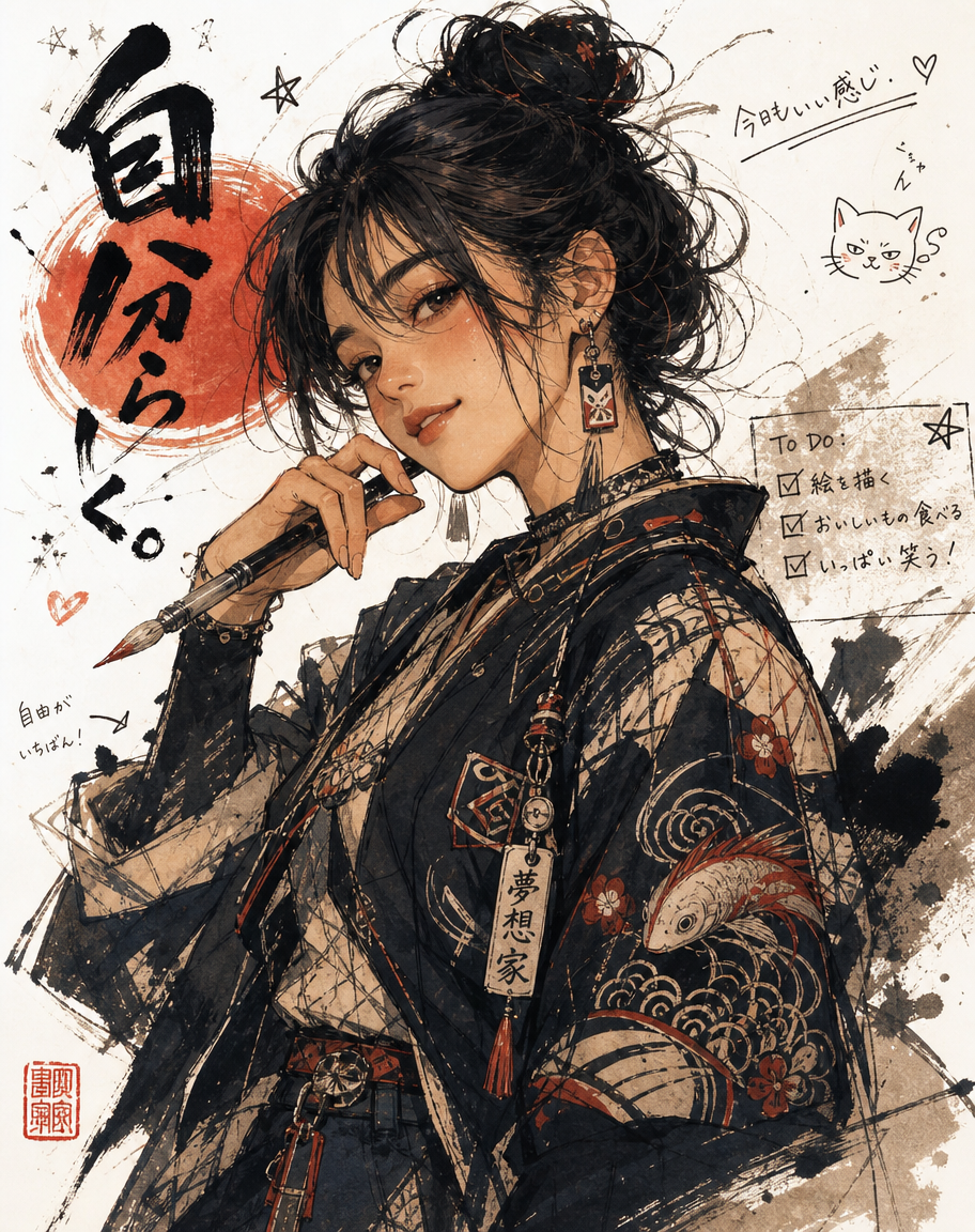 Expressive Manga Streetwear Illustration