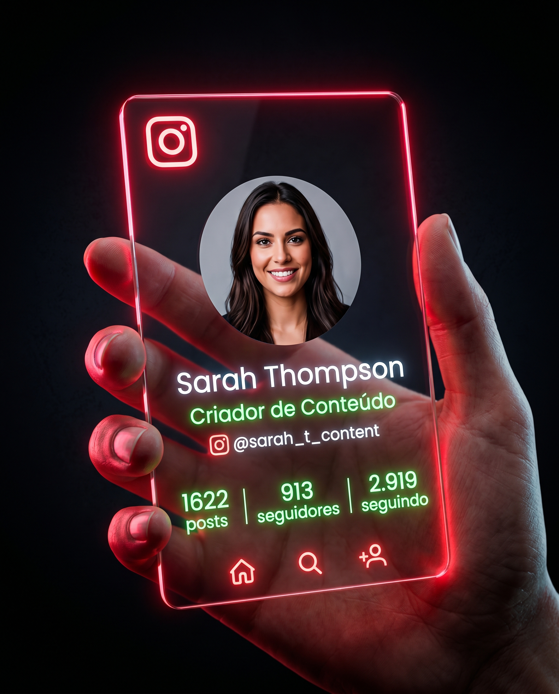 Cartão de perfil futurista