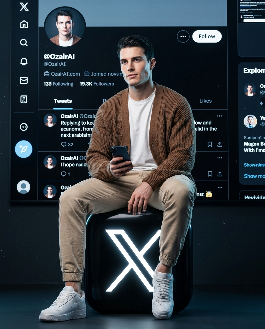 X/Twitter Interaction Scene