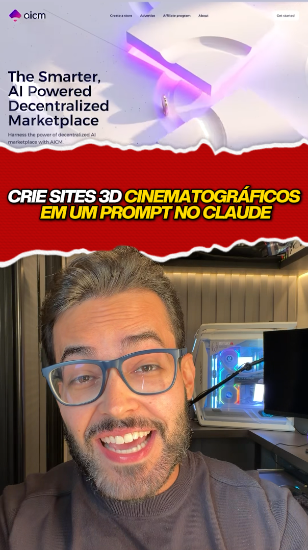 Crie sites 3D com um prompt